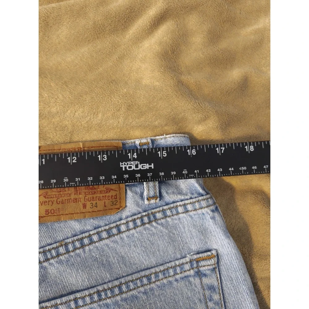 Levis 505 Jeans Mens 34x32 Light Wash Straight Leg Made In Canada Vintage